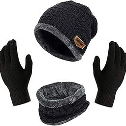 Winter Warm Winter Wear Set and Woolen Knitted Hand Gloves Free Size for Men & Women-47