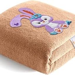 klenvi Microfiber Rabbit Patch Bath Towel for Men,Women and Kids | Super-Soft | Super- absorbant | Fully-Plush | Full Size Bath Towel (Baby Brown)-image-93