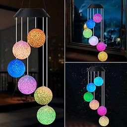 Wind Chime, Solar Crystal Ball/Solar Hummingbird Wind Chime Outdoor/Indoor（Gifts for mom/momgrandma Gifts/Birthday Gifts for mom）,Outdoor Decor,Yard Decorations,Memorial Wind Chimes,Best mom Gifts-image-93