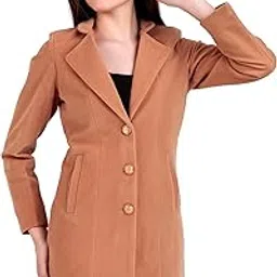 brazo Women’s Long Winter Coat |Classic Professional Style, Wool Blend Overcoat with Notch Lapel & Button Closure | Stylish Formal & Casual Wear-picture-22