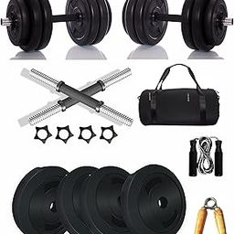 gym insane Dumbbell Rod Equipment 14 inches, PVC Weight plates12 kg(3 kg x 4) Comes Weight Lifting & Strength Training Equipment. for Home Gym-image-8