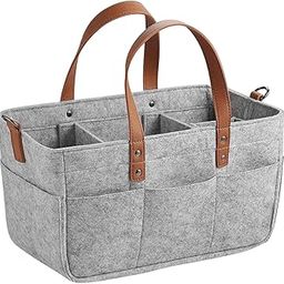MYADDICTION Felt Fabric Baby Diaper Bag Lightweight Baby Products Organizer Compartment Light Gray-22