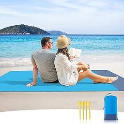 Sendowtek Beach Mat, 200 x 140 cm Large Waterproof Beach Mat with 4 Fixed Nails, Ideal for Outdoor Travel-image-54