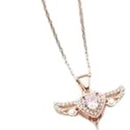 Golden Chain Pendant For Girls Angle Crystal Heart Gold Chain Necklace Pendant For Women Girls Love Gifts Women Jewellery-image-70