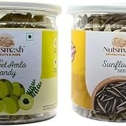 Nutsmash Healthy Dehydrated Fruits Combo of sugar sweet Amla Candy 500G and Pineapple-500G-image-58