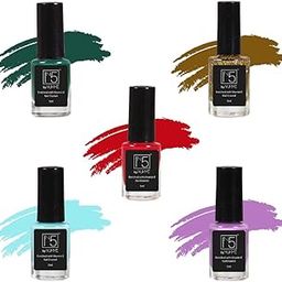 YUHME - IN5 Nail Polish - Rainbow Radiance Combo Pack - (5ml Each) | Nail Paint - Art - Beauty - Make up Products | Top Coat - Long Lasting - Quick Dry - Vegan - Cruelty Free | Gifts for Women-image-13