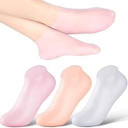 Moisturizing Silicone Gel Socks - Spa Gel Socks for Men and Women - Crack Heel Repair for Dry Feet - Multicolor 1 Pair-image-10