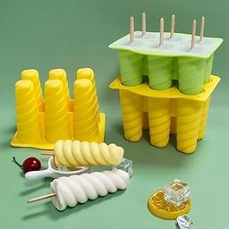 YellowCult Silicone Popsicle Mold Perfect for Kids & Adults 6 Cavity Spiral Shape Ice Cream Maker Mould BPA-Free, Easy-Release, Homemade Frozen Treats, Yogurt Bars, DIY Fruit Popsicles at Home-image-13