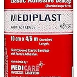 Mediplast Elastic Adhesive Bandage -10cm x 4/6m Crepe Bandage RNY03 (Pack Of 1,6mtr)-6