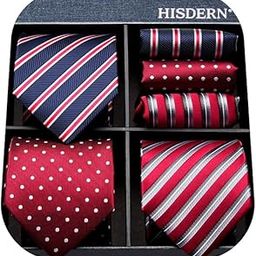 3 PCS Extra Long Tie Set for Men 63 Inch XL Necktie & Pocket Square + Gift Box-picture-29