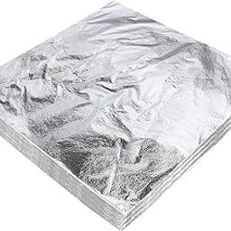 Silver Leaf 100 Sheets Silver - Warq Gilding Foil for Gilding Painting Arts Crafts, Resin Arts, Nail Deco,Furniture | Imitation foil | 6 by 6 inches | 25pc | 16 x 16 cm Foil (200)-image-57