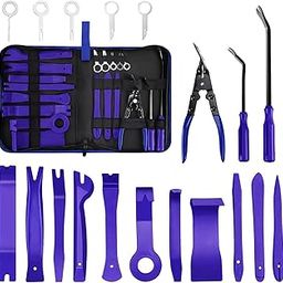 Trim Removal Tool Kit, Pry Tool Kit, Car Panel Removal Tool Trim tools Stereo Removal Fastener Remover, Car Dashboard Audio Trim Disassembly Tool Kit 19Pcs Auto Trim Removal Tool Set with Storage Bag-image-60