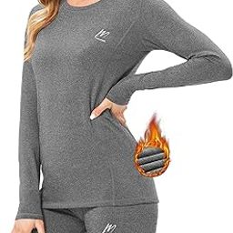 Thermal Underwear for Women, Winter Warm Base Layer Compression Set, Fleece Lined Long Johns Running Skiing-image-57