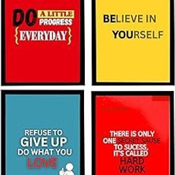 MIRA MEST Motivational Wall Frame Set – 4-Pack Black Matte Photo Frames with Inspirational Quote Prints for Home, Office, Living Room, Bedroom, Classroom, Wall Decor-image-4