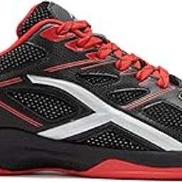 XOOM Non-Marking Cushion Badminton Shoe (White/Black, 4UK)-image-117