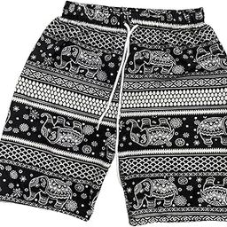 Summer Beach Shorts for Women Men Boho Clothes Thailand Elephant Short Pants Fish Scale Pattern-image-22