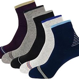 Cotton Lycra Ankle Socks for Men & Women, Winter Wear Cushioned, Odour Free & Breathable (Pack of 5) (Black, Grey, Light Grey, Navy, Maroon)-image-40