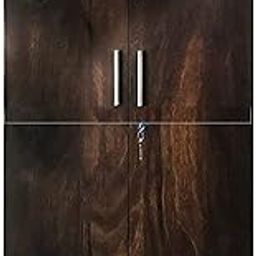 CASPIAN Engineered Wood Double Door Wooden Wardrobe (Black Wenge) | Pre-Assembled Furniture | Cupboard/Almirah for Bedroom Clothes Storage Organizer with 6 Shelves and Key Lock-9