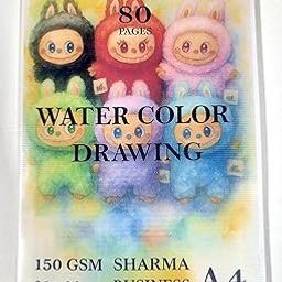 REDGE Labubu Bunny Artist Pad | Watercolor Sketchbook | A4 Size | 150 GSM | 80 Sheets | Multicolor Design Cover-image-50