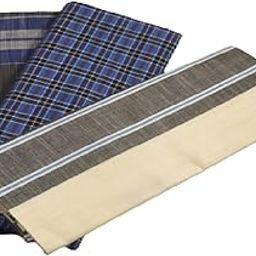 100% Cotton men's unstitched check lungi combo, Kerala Lungi (Mude) - Pack of 3 - Medium Check kaily munde - colour are assorted-_ADH157-picture-24