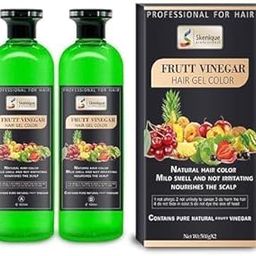Skenique Fruit Vinegar Gel Hair Color for Men & Women (1000 ml)- Black-image-21