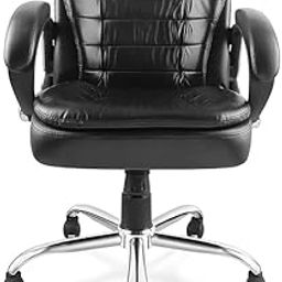 NGFC Office Chair, Black Ergonomic Swivel Design, Faux Leather, Adjustable Backrest, Classic Style, Desk Chair for Computer Work, Home Office, 69x44x44 cm-image-12