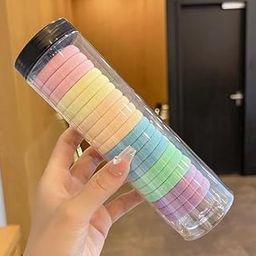 ROCXY Hair Rubber Bands for Women with Storage Box, Seamless Cotton Hair Bands, Colorful Hair Ties Ponytail Holders Hair Accessories (Pack of 20)-39
