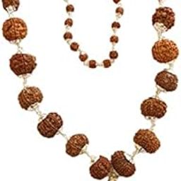 Natural Sarv Sidha Rudraksha Mala Original Certified with Gauri Shankar and Ganesh Silver Capping Rudraksha Bead for Men and Women-2