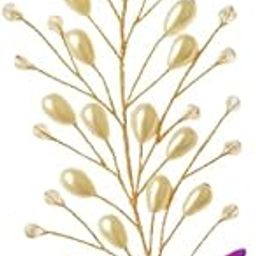 Elegant Pearl & Crystal Butterfly Tiara Hairpiece for Bridal, Festive & Party Hairstyles — Golden Wire Hair Vine Accessory-image-44