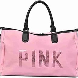 Pink Travel Duffle Bag Carry Weekender Overnight Luggage Bag Sports Gym Shoulder Handbag-image-76