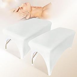 HOLITS 2-Piece Spa Bed Cover Professional Lash Bed Cover Stretchy Massage Table Cover Beauty Bed Protective Topper, Excellent for Lash Extension, Spa, Massage, Beauty Salon, Wax, Tattoo (White)-image-65