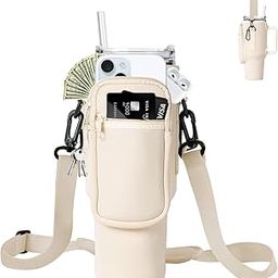 Beynant Water Bottle Holder With Strap for Stanley 40 oz Tumbler With Handle, With Cell Phone Pocket and Adjustable Shoulder Strap Tumbler Accessories for Stanley - Water Bottle Sleeve For Outdoors-image-18