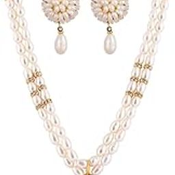 Natural Fresh Water Pearls Double String Set For Women Girls-image-78