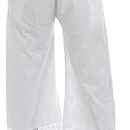 Sanvi Collections Hand Embroidered (Lucknowi Chikankari) 30X30 Border Boot Bottom Palazzo For Women FREE SIZE (WAIST28-46 INCHES)-image-82