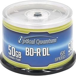 Optical Quantum 50 GB 6X Blu-ray Double Layer Recordable Disc BD-R DL Logo Top, 50-Disc Spindle (MPN: OQBDRDL06LT-50)-image-8