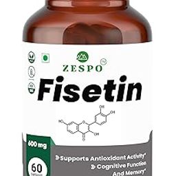 ZESPO Fisetin 600mg – 60 Veg Capsules, Antioxidant & Brain Health Supplement for Memory & Healthy Aging-image-99