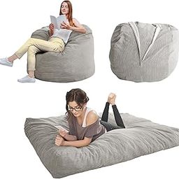 MAXYOYO Giant Bean Bag Chair Bed for Adults, Convertible Beanbag Folds from Lazy Chair to Floor Mattress Bed, Large Floor Sofa Couch, Big Sofa Bed, High-Density Foam Filling, Machine Washable-image-5