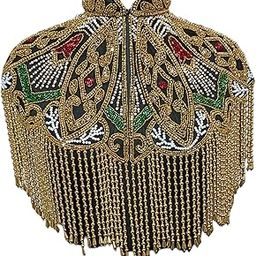 Multicolour Net Hand beaded Embellished Short Cape Poncho-picture-15