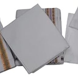 Men's 5-Piece Pandit Dhoti Kurta Set, White color | Unstitched Kurta,Angocha,Vest,Hanky. (Best item for shradh or diwali) Best package for pandit ji.-image-90