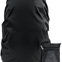 BUNVOX™ Dust & Rain Cover for Backpack with Pouch, Waterproof Dustproof Rain Cover Bag Elastic Adjustable for School, College, Office, Trekking Bags (30L-35L, Black) (Pack of 1)-image-80