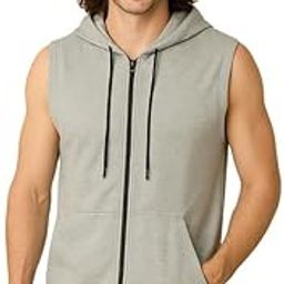 Men's Sleeveless Zip-Up Hoodie | Premium Cotton | Athletic Streetwear-image-4