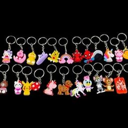 CRAFT AND TOYS (24 PCS for Kids Return Gifts Metal rubber cartoon-chain, Cartoon for Bikes and Cars Key Ring Hook Holder Car(S02)-image-52