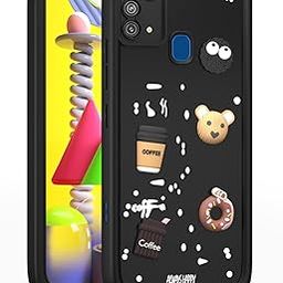 Pikkme Back Cover for Samsung Galaxy M31 / M31 Prime / F41 | Cute Fun Cartoon 3D Bear Silicone Full Body Protection Bumper Cover (Black)-24