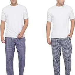 Men cotton pyjama casual wear, Night Wear men Pajama – Red and Brown Combo Pack-picture-22