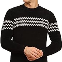 Polyester Blend Geometric Crew Neck Full Sleeves Regular Fit Pullover for Men (1049)-image-32