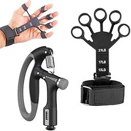 NEW FINGER EXERCISER|1PIECE| WITH D-SHAPE HAND GRIPPER|BLACK AND GREY|FITNESS KIT.-image-84