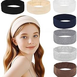 Women's Non-Slip Headbands 7-Pack - Soft and Stretchy Cotton Hair Bands for Workout, Yoga, and Running - Sweat-Wicking and Breathable-image-35
