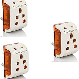 Hi-Plasst 3-Pin 5-Way Multiplug (Pack of 3) – Universal Travel Adapter Socket | 3-Pin/2Pin Compatible | White Multi-Socket Extender for Home, Office, Travel | 5A 250V | Space-Saving Design-4