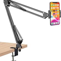 Professional Adjustable Microphone Stand with Phone Holder for Studio Recording, Podcasting, Streaming, YouTube & Home Studio Use-image-6