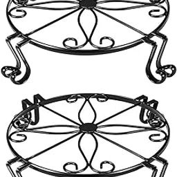 2 Pieces Metal Flower Pot Plant Stands Sturdy for Garden Home Indoor Outdoor Small-14